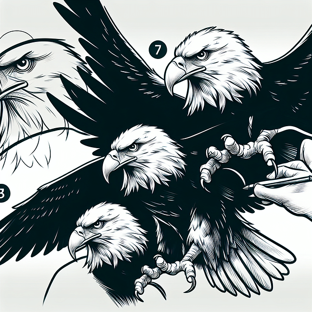 detailed eagle sketch