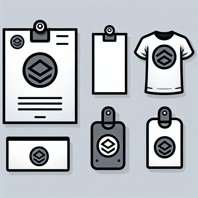 Badge logo displayed on different mediums