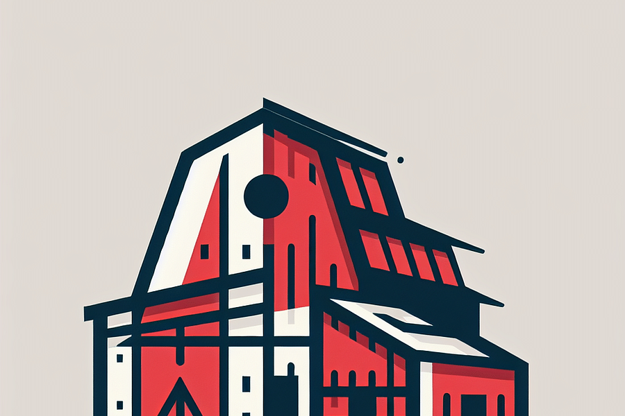 abstract barn logo design