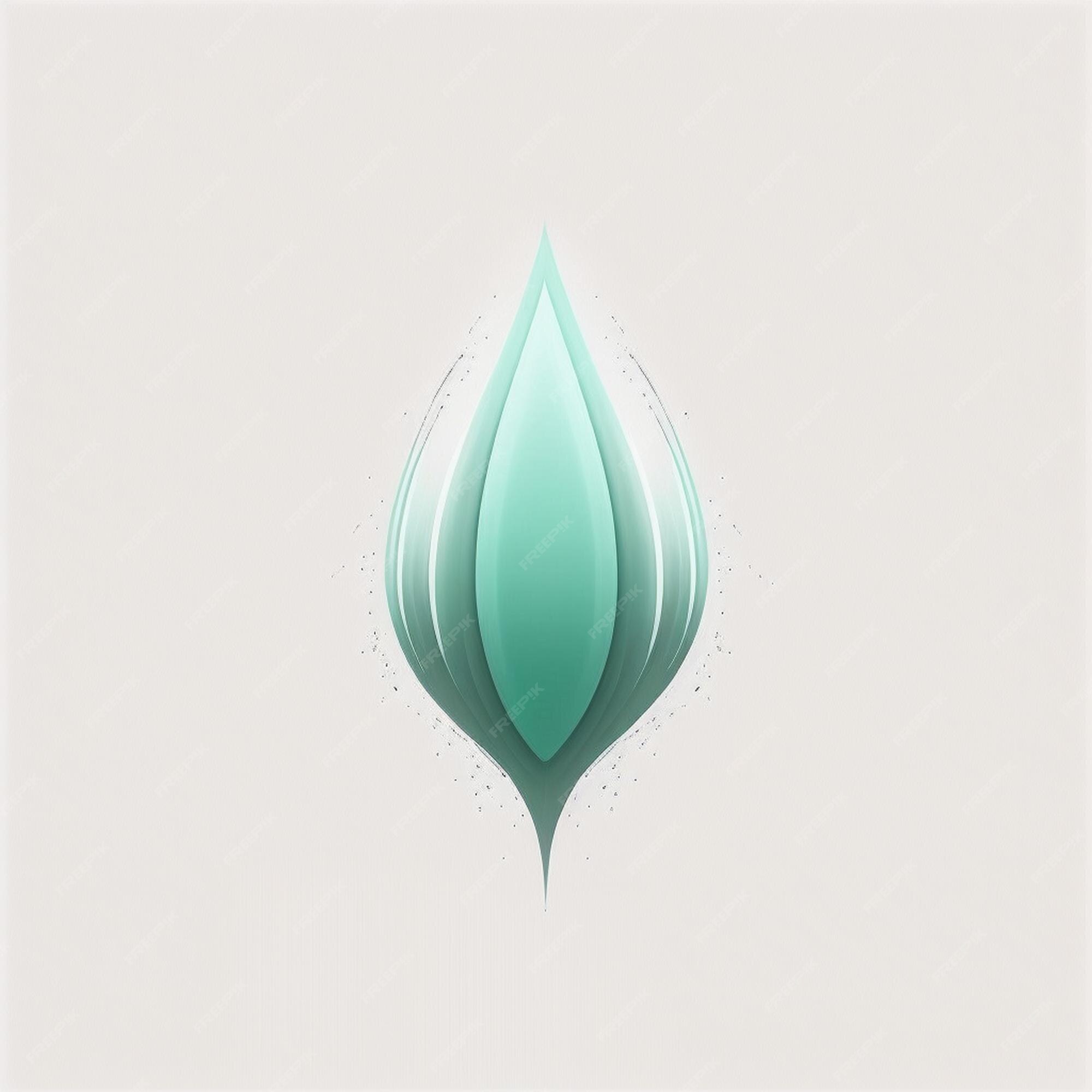 leaf and drop minimalist logo
