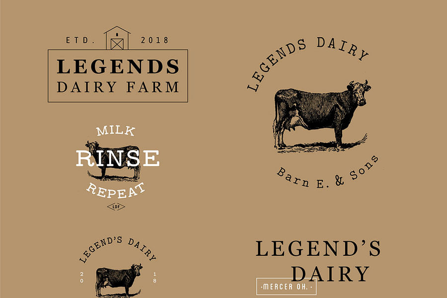 minimalist cow logo design