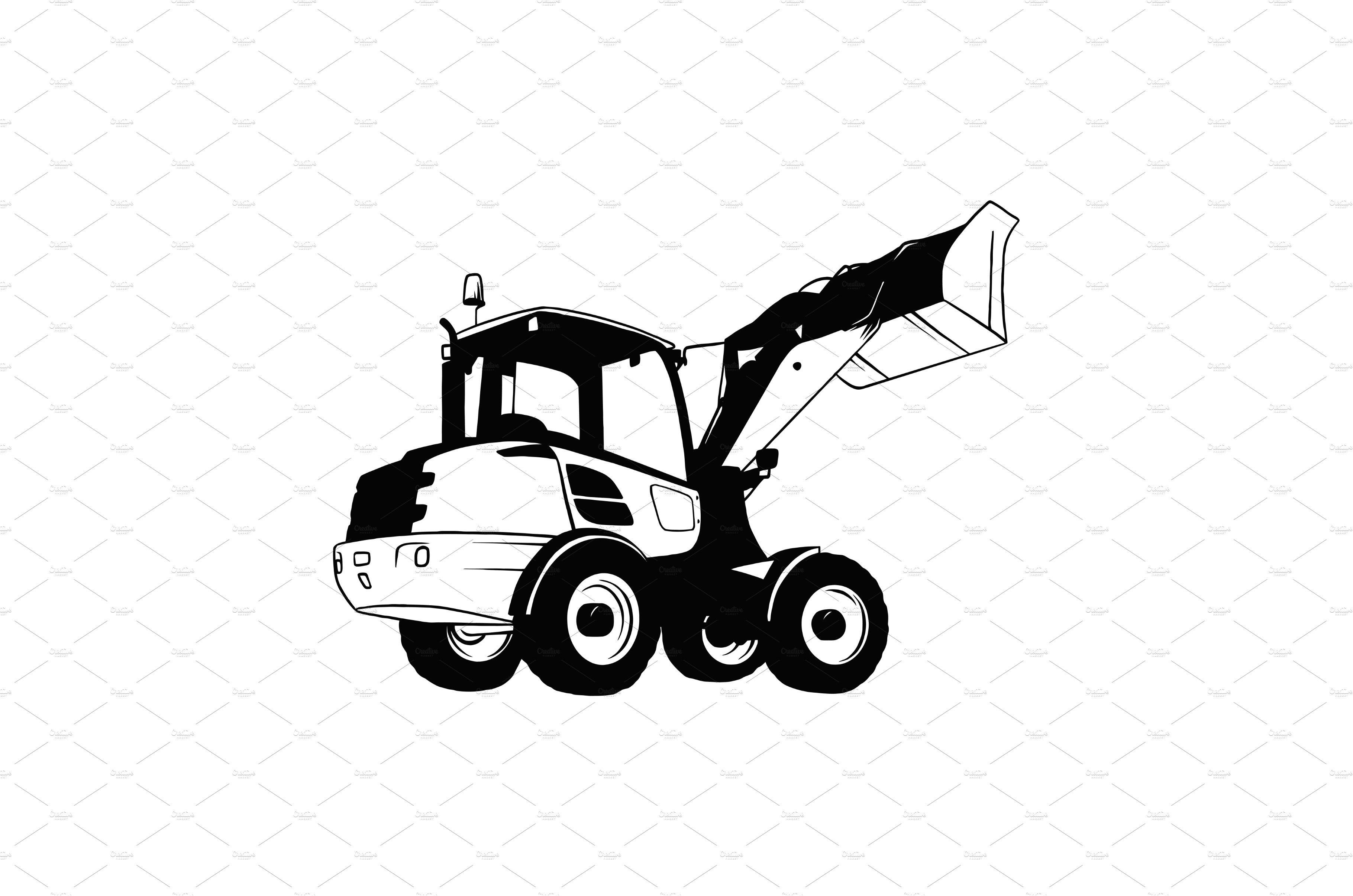 stylized tractor logo design