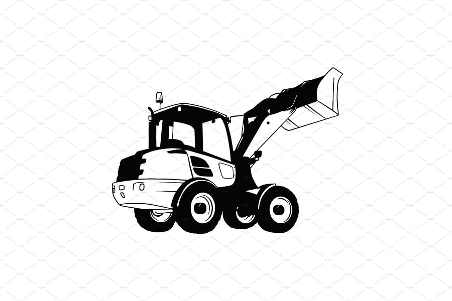 stylized tractor logo design