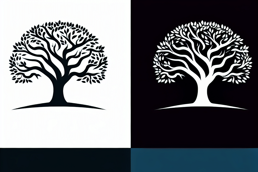 tree silhouette logo design