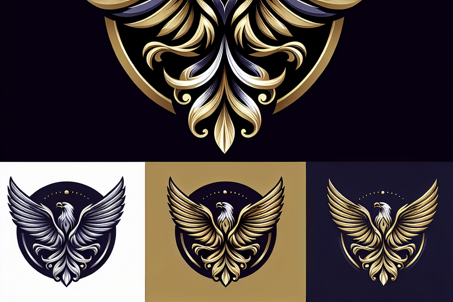 stylized eagle luxury brand logo