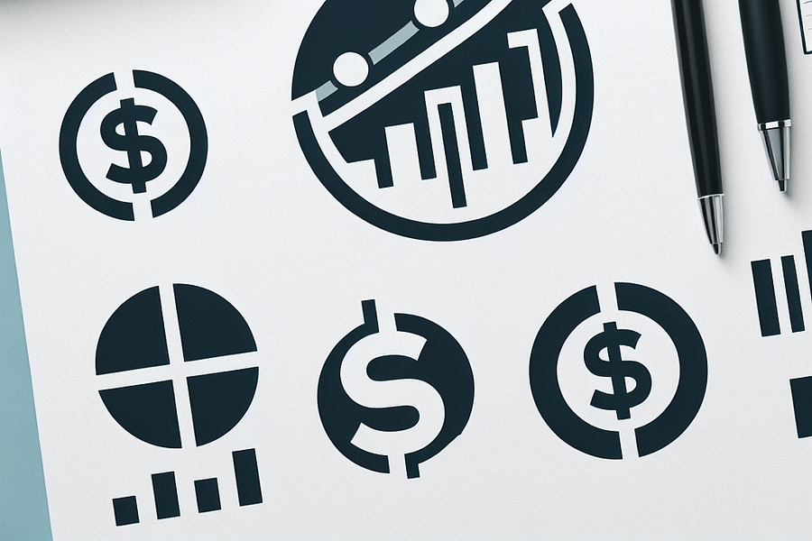 Sans-Serif typography finance logo