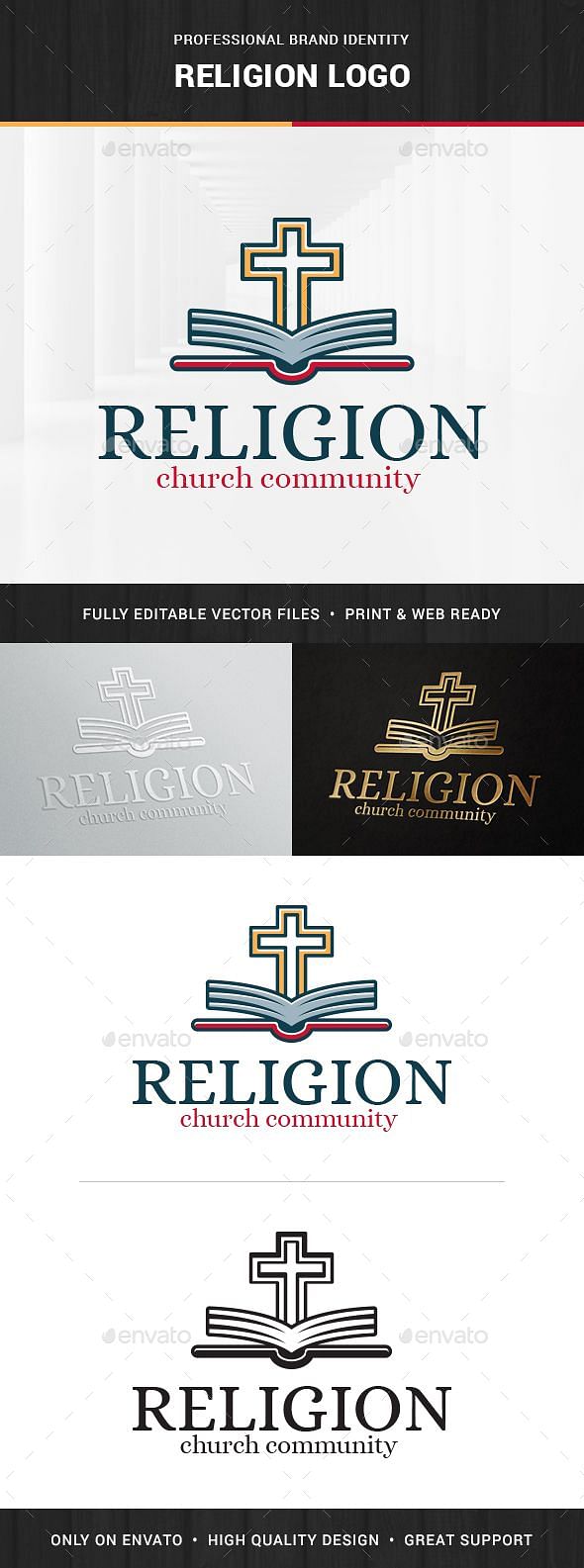 Collection of historic church logo designs