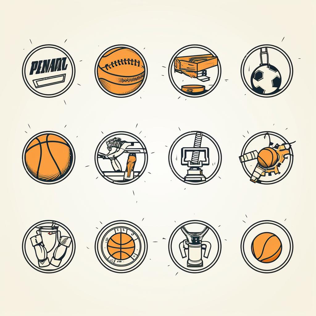 Hand-drawn sketches of various sports money logo concepts
