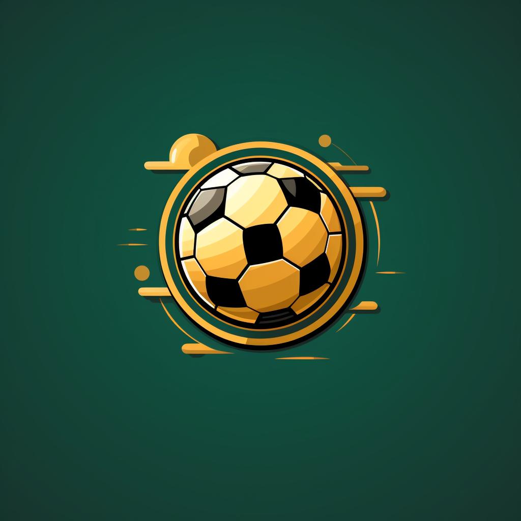 A logo design incorporating a soccer ball and a dollar sign
