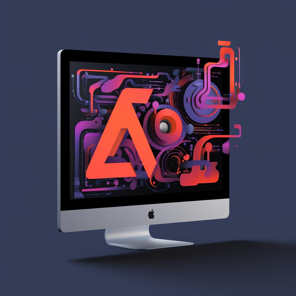 A 2D logo being transformed into a 3D design on a computer screen.
